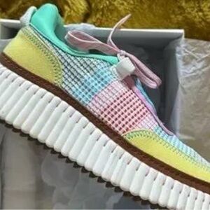 Chelsea & Violet, size 8, Colorful Platform Sneakers-worn 1x when trying on